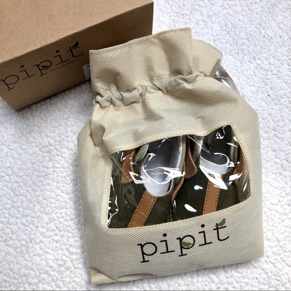 Pipit Suede Stripe Olive Green Baby Shoes Size 3 - Picture 8 of 11